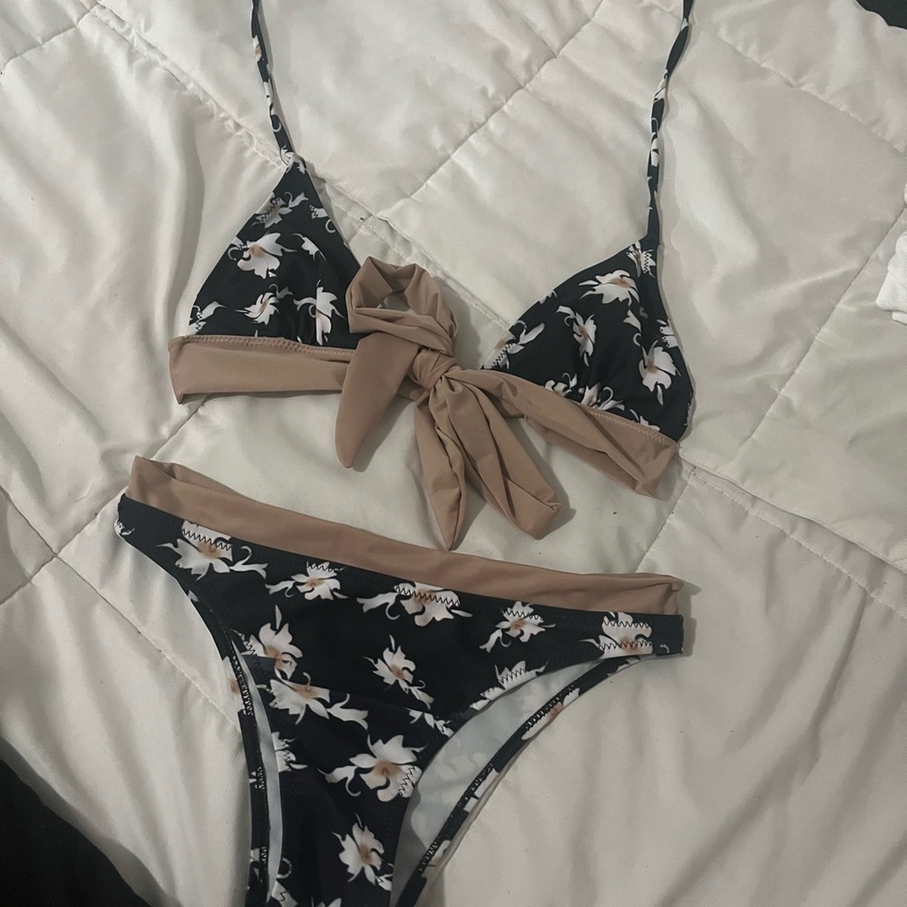 Floral Bikini Set with Bow